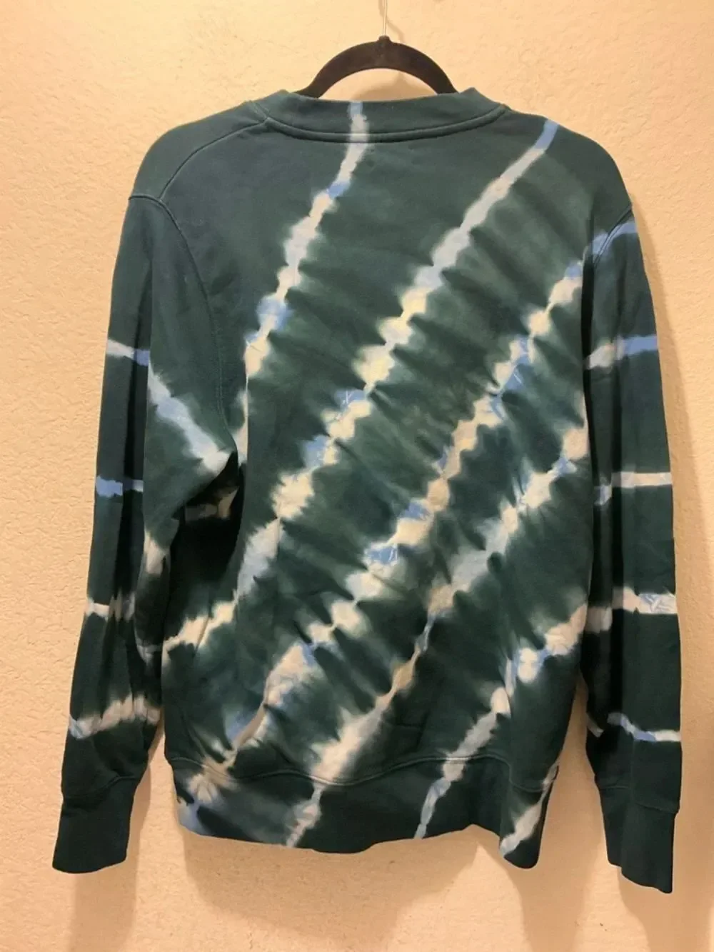 Tory Burch Green, Blue & White Tie-Dye Crewneck Sweatshirt S/P